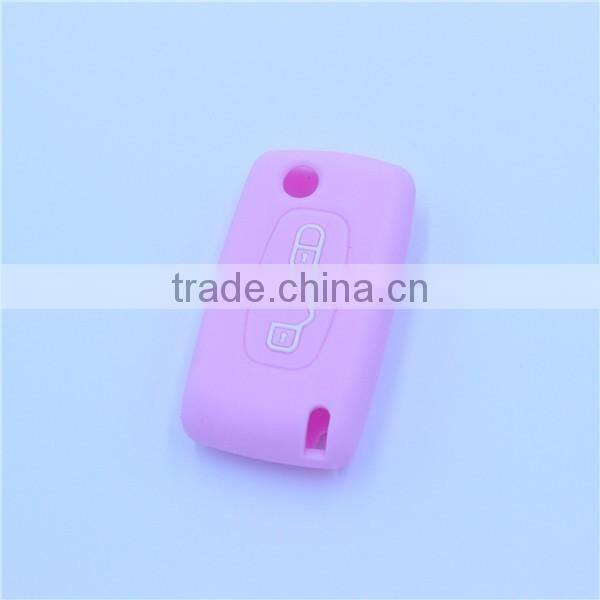 Silicone rubber remote key case, key cover for Citroen Peugeot ,307,308(2 buttons)