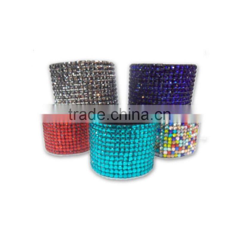 PU Leather Bracelet, Hot Sale Gift Leather with Crystal Gem Decoration