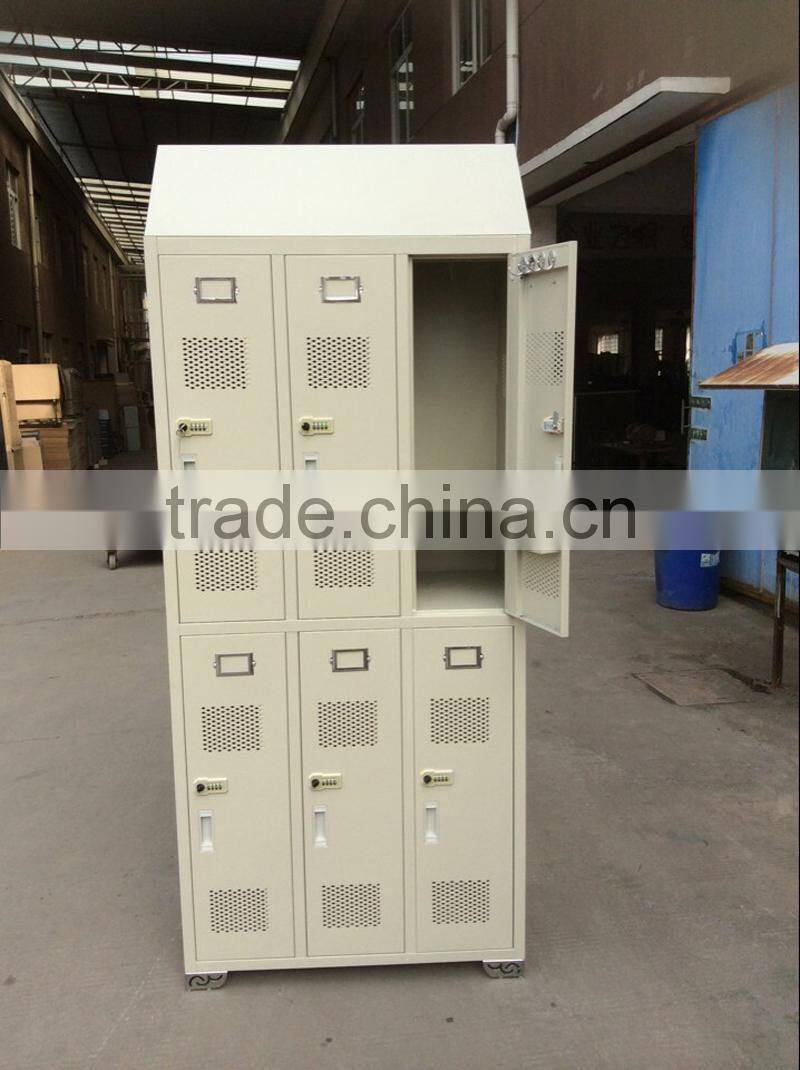 Six-doors Color Metal Locker Steel Swimming Pool Locker