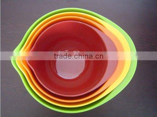 4 pcs bowl set/plastic bowl set/4pcs melamine salad mixing bowl