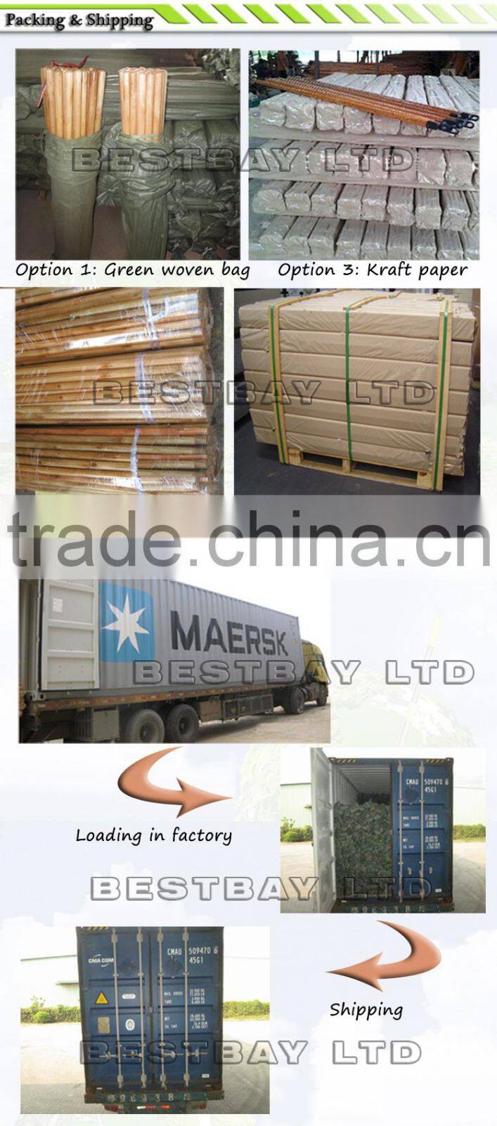 China natural wood rake handle wood hiking stick