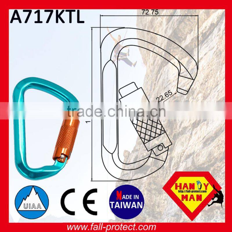 25KN Twist Lock Quicklock Climbing Aluminum Carabiner With CE & UIAA