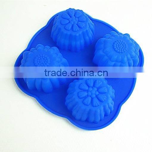10135 Four cells flowers Silicone mould