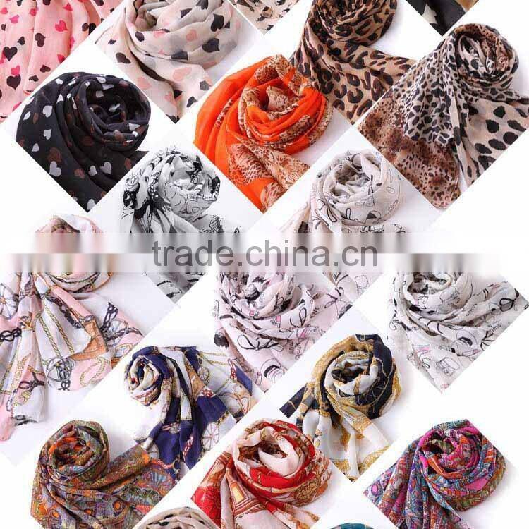 2015 New Faashion Brand Foulard Chiffon Shawl Silk Scarf Women Scarves