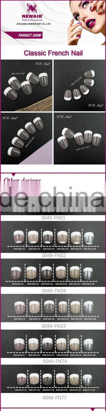 Printing Full color pure press on classical french style nail art