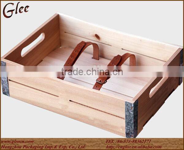 cheap wooden bike basket looks waterproof wooden crate