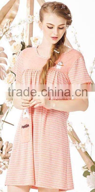 woman dress and pants woven stripe pajamas