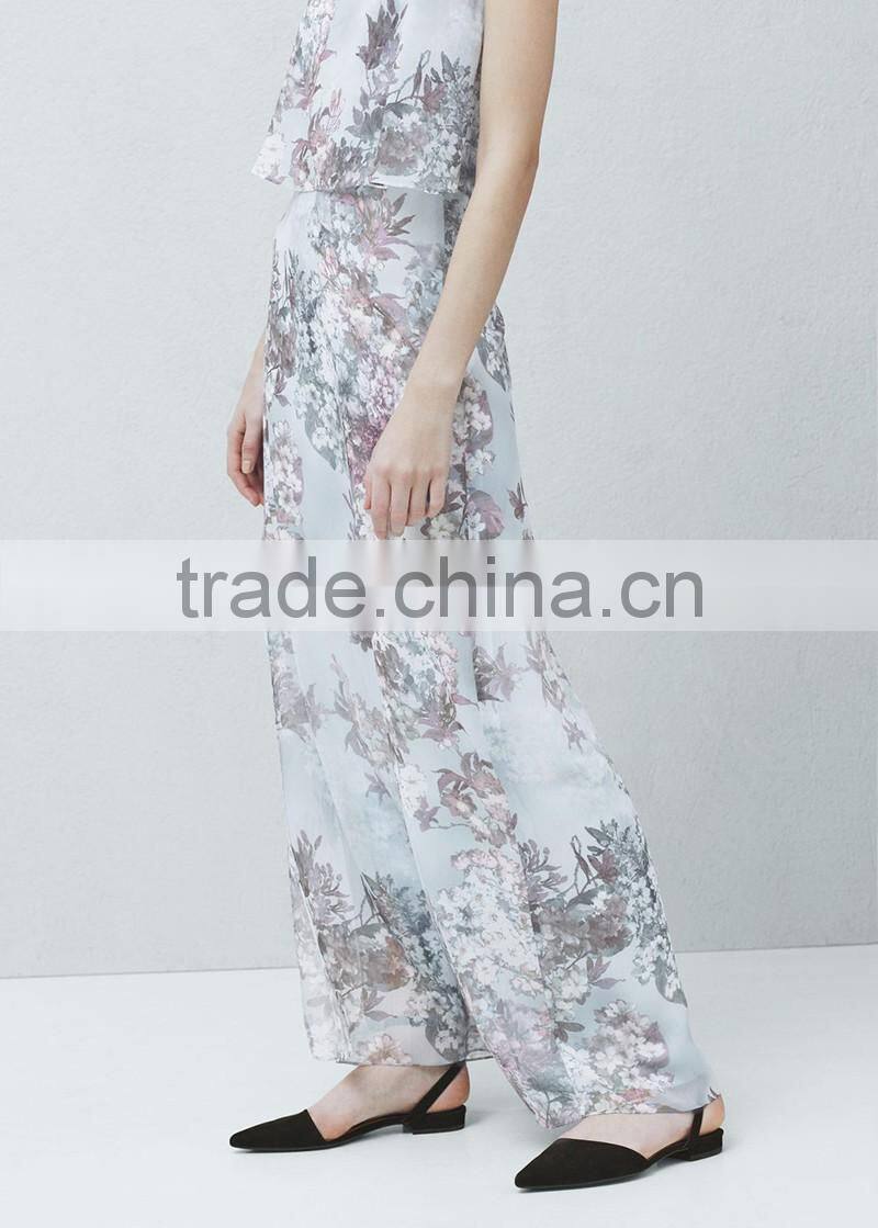 new style layered v neck strap chiffon long dress with high slits
