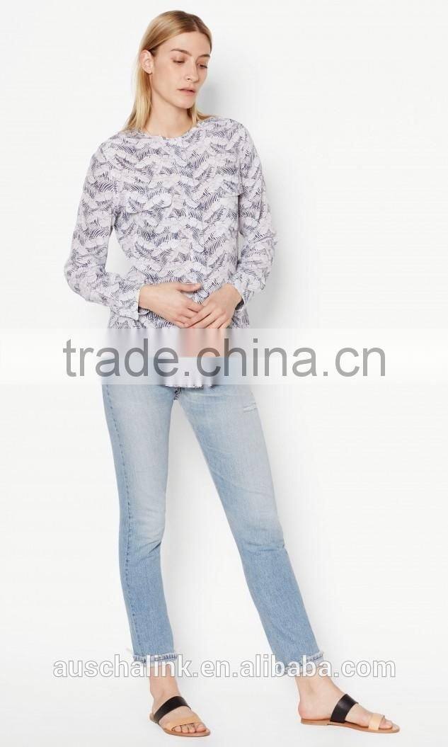 chinese style ladies silk shirt fashion design low price