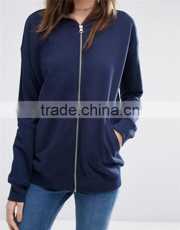 Cheap price women solid color bomber jacket in jersey