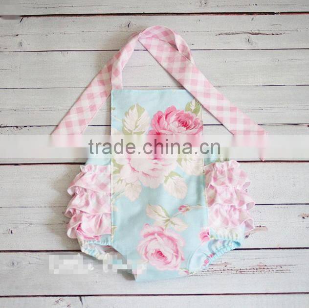 Wholesale Baby Clothes Summer Baby Romper Floral Ruffle Design Bodysuit