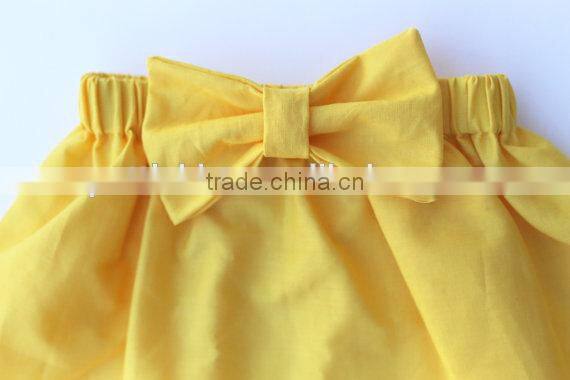 Wholesale children's boutique clothing yellow bowknot skirt plus size dressy skirts