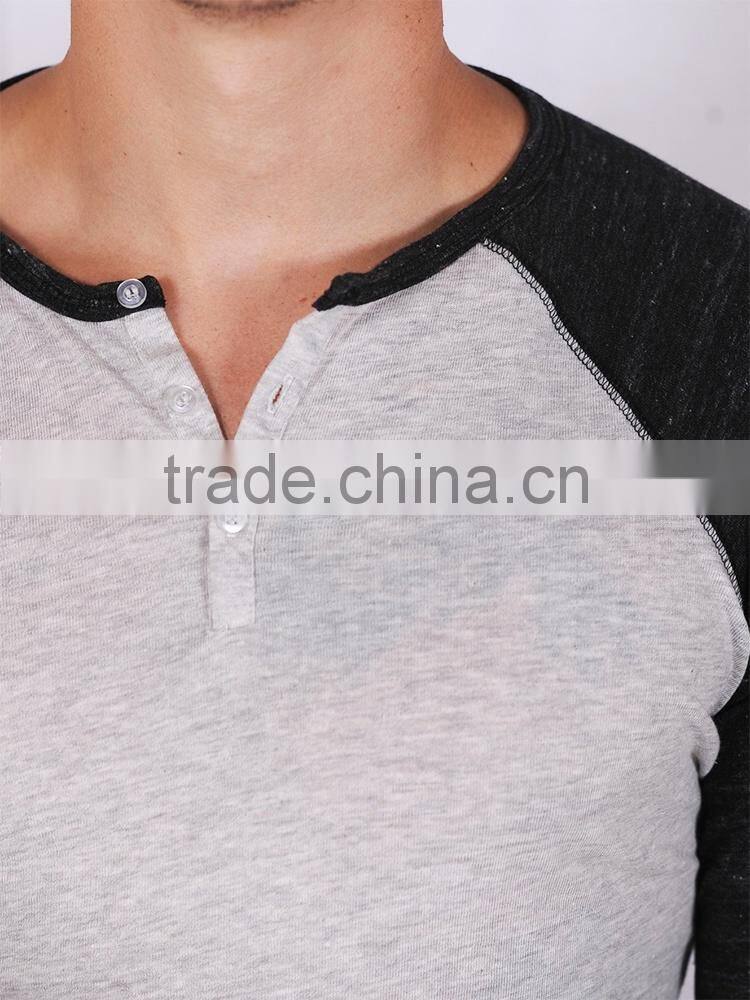 two-color long sleeve t-shirt, long sleeve baseball t shirt