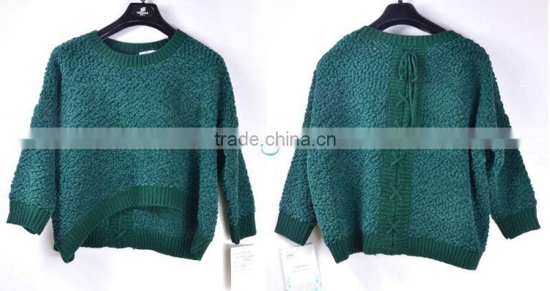 china bulk production embossed irregular hem sweater
