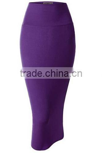 Fashion Lightweight Stretchy Fabric Elastic Waist Band Pencil Skirt for woman