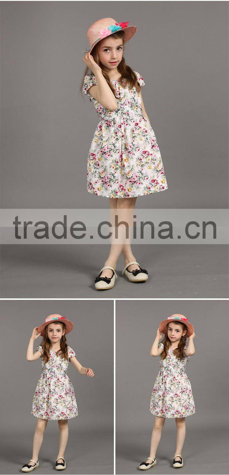 Girls summer dress 2018 new design floral lovely dress