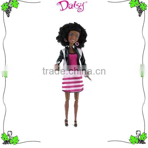Customized 12 inch vinyl dolls african fashion black doll china supplier