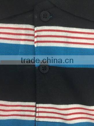Men's wholesale knitted custom striped polo shirt