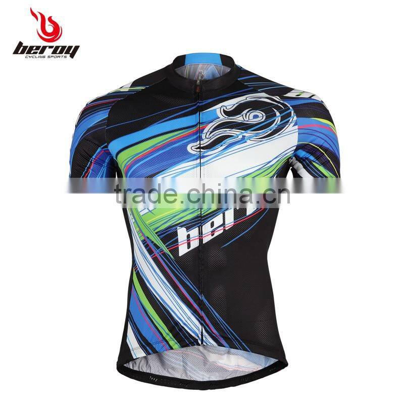 BEROY Hot Reflective Trim Land Bike Wear, Custom Short Sleeve Mountain Cycling Clothing