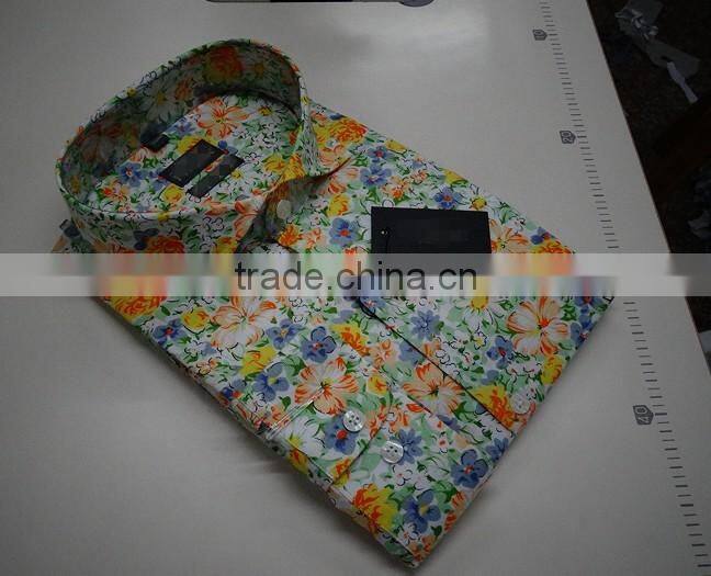Yellow floral lastest design mens dress shirt
