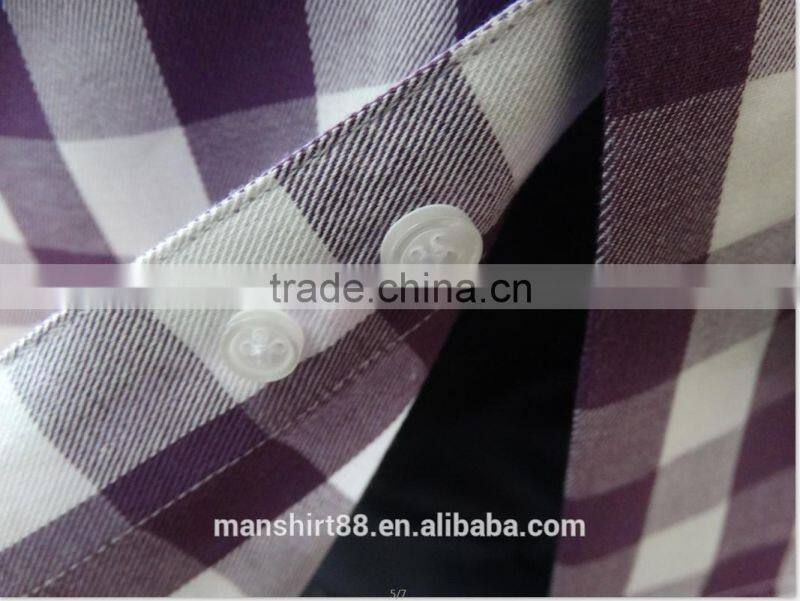 2016 100% cotton plaid spread collar men's flannel shirt