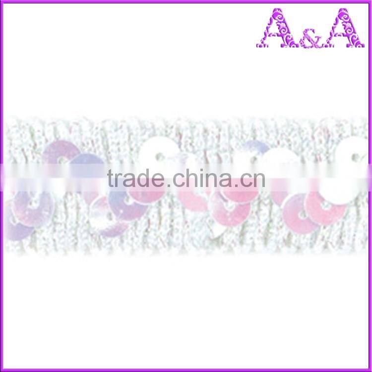 Pink and green wedding dress decorative trim materials fabric chemical embroidery with beads cord guipure bobbin lace