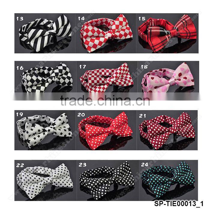 Mixed Color Fashion Leopard Plaid Striped Bow Tie Imitated Silk Neck Bowtie for Men Women