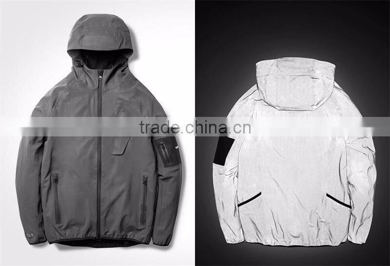 China manufacturer grey retro reflex safety fabric for jacket
