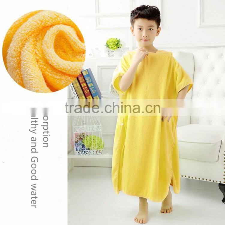 Kids towel poncho 100% cotton towelling fabric embroidered
