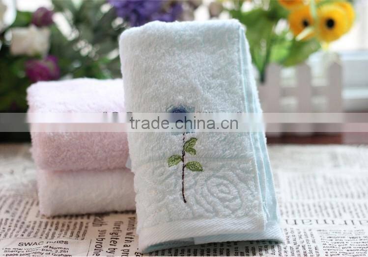 2014 flower custom embroidered towels