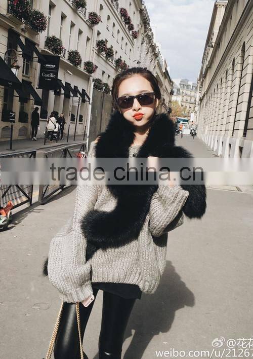 YR478 Top Quality Genuine Fox Fur Luxury Long Boa Scarf