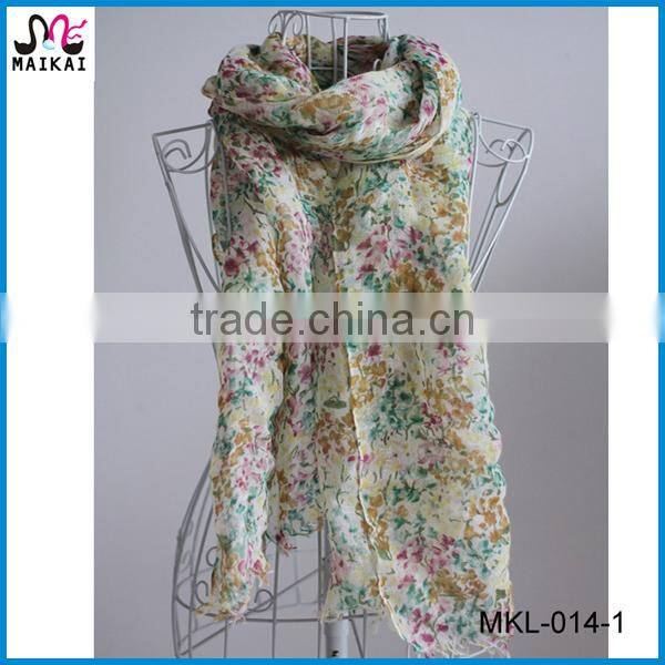 High quality lady's fashion linen cotton scarf manufacturer