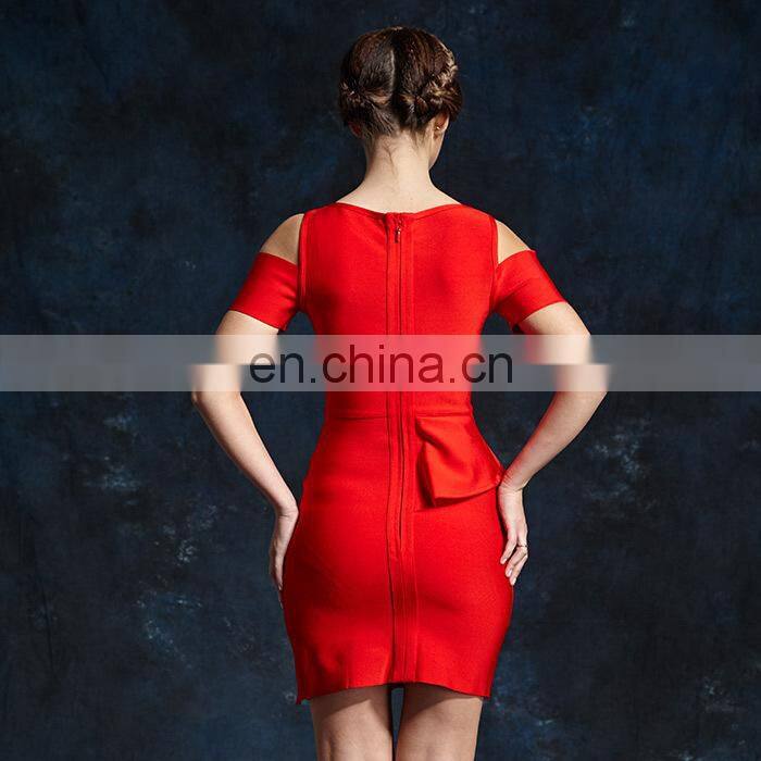 2015 new arrival summer best seller red bandage dress party wholesale dress 2 piece