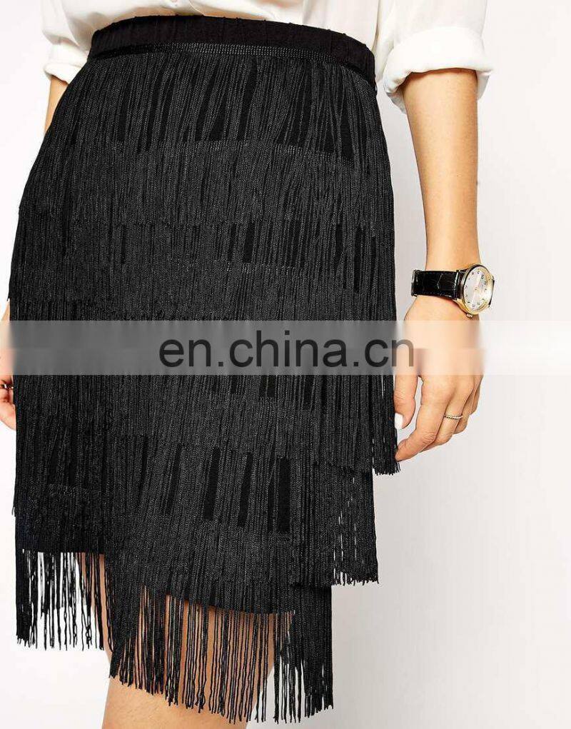 Women Fashion Design Mini Fringe Skirt Made In China