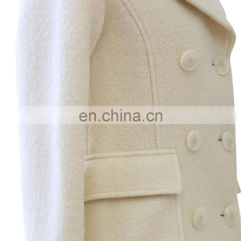 women brand quality winter tailored collar wool peacoat