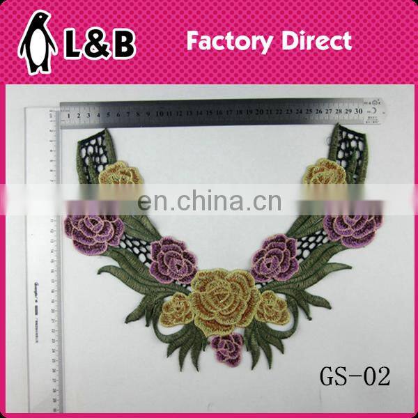XY-05 embroiderychemical lace collar,colorful neckline applique rose collars high-fashion lace collar wholesale