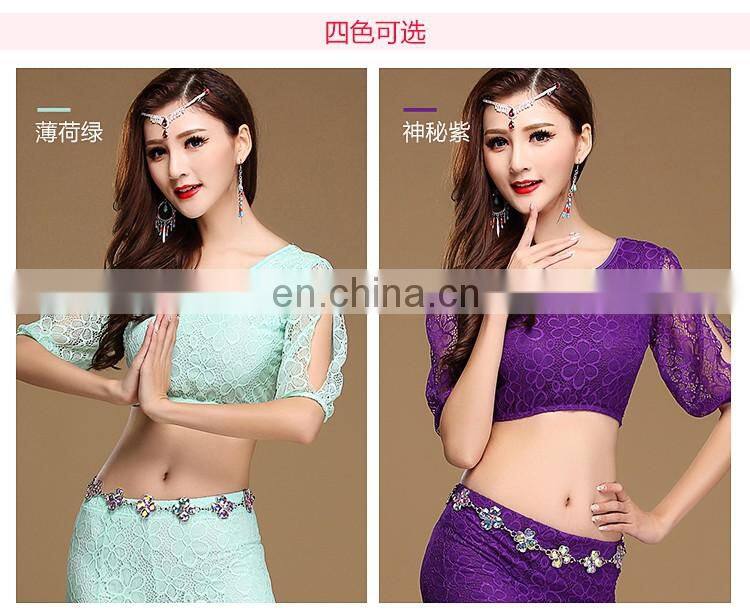 S-3101 Hot sexy flower high quality lace belly dance top