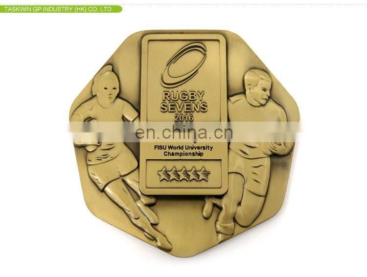 gold metal medal for rugby football