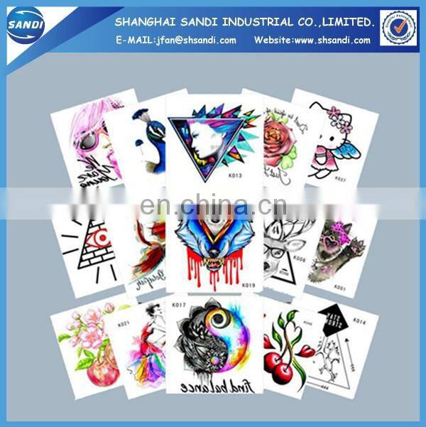 Custom colorful logo body permanent tattoo sticker