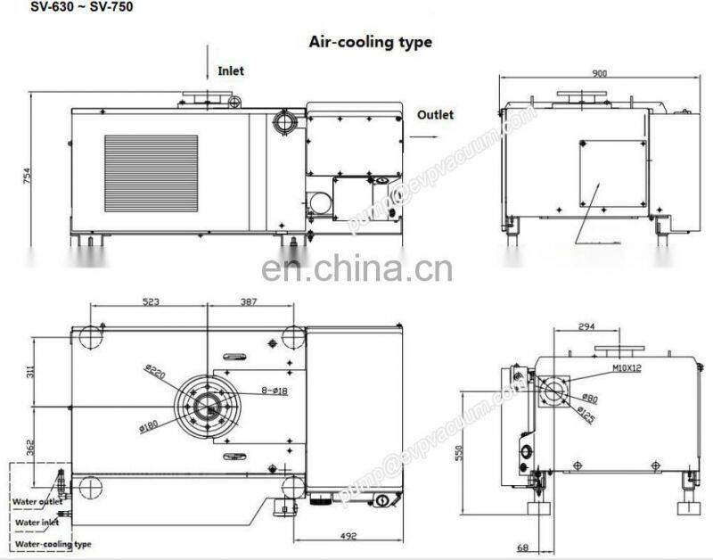 SV-630 and SV-750 leybold replacement big capacity rotary vane vacuum pumps