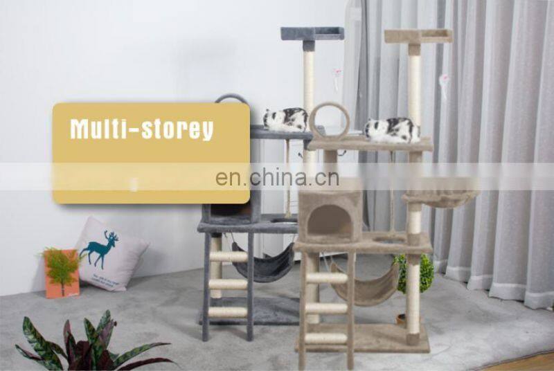 Wholesale Sisal Castle Modern Large Big Climbing Scratch Pet Scratcher Wood Condo Furniture Tower Cat Tree