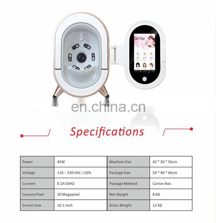 High Effective Magic Mirror 3D Facial Skin Analyzer Machine
