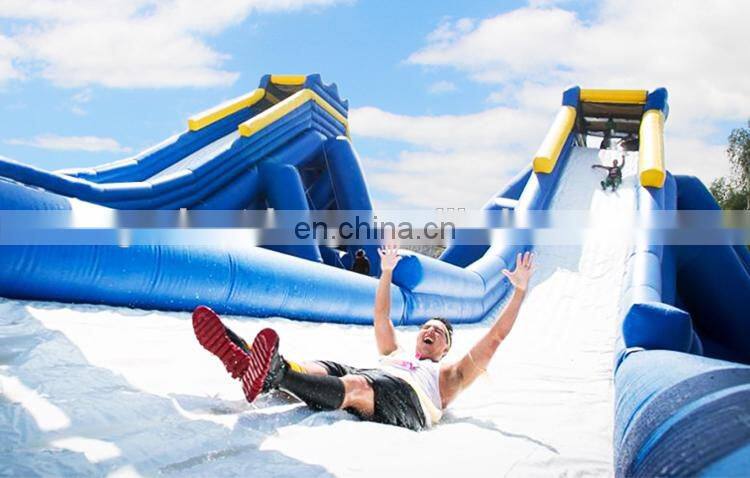 Commercial Grade Adult Inflatable Pool Slide Big Giants Hippo Inflatable Trippo Bounce Water Slip Slide