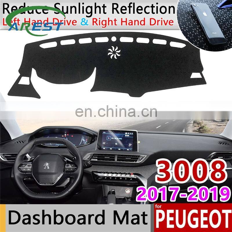 for Peugeot 3008 2017 2018 2019 Mk2 3008GT GT Anti-Slip Mat Dashboard Cover Pad Sunshade Dashmat Protect Carpet Car Accessories