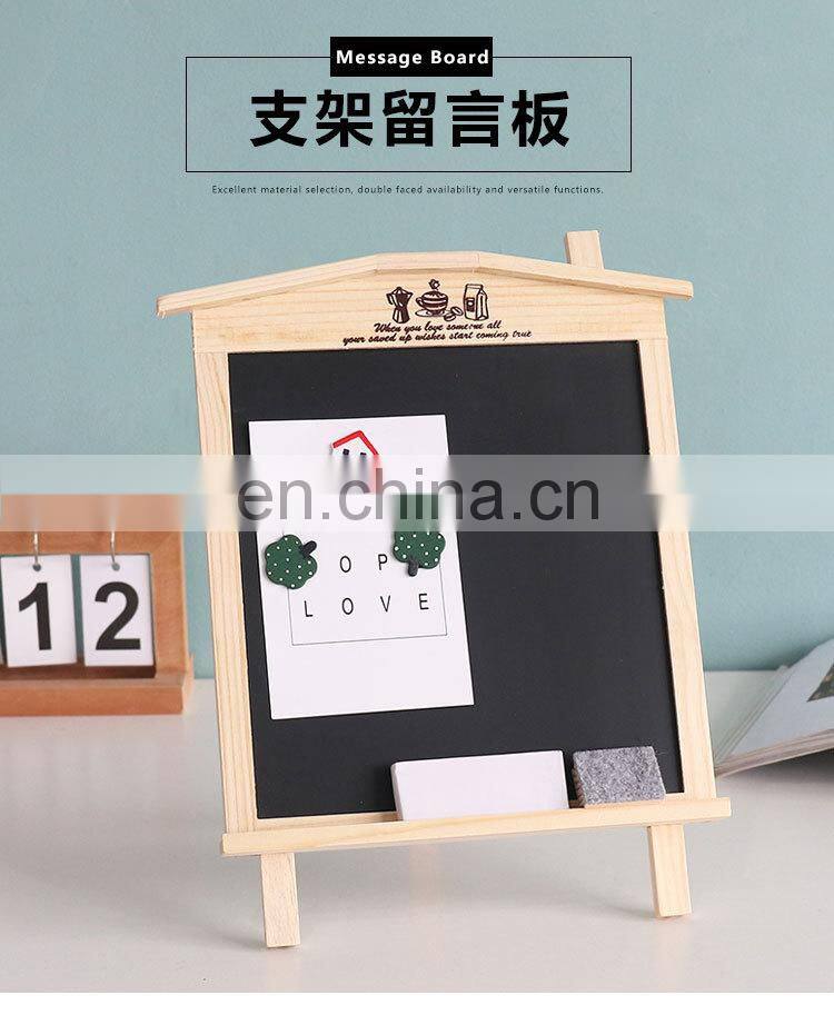 Wholesale creative wooden double side blackboard can be hung message board children creative gift
