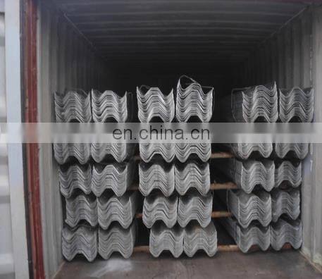 Highway Guardrail Fence Crash Barrier Guard rail for Road construction roadway safety w beam steel crash barrier Hot dipped galv