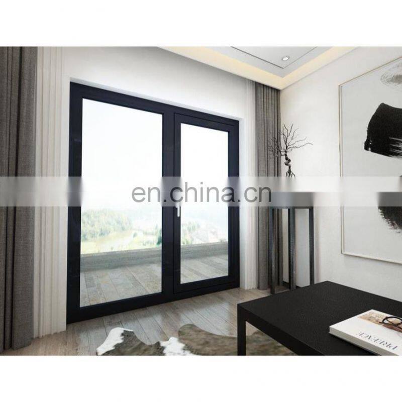Modern Aluminium Frames Double Glazed Swing Door and Windows Interior Casement Glass Door
