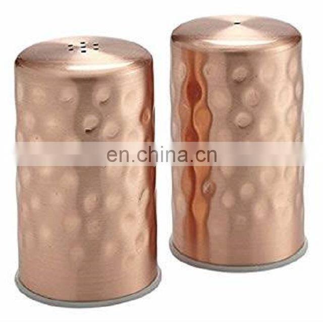 silver hammered salt & pepper container