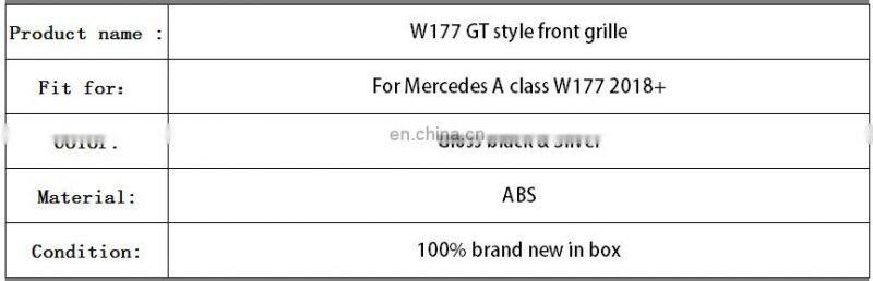 ABS front grille mesh hood for Mercedes Benz A class W177 2018+