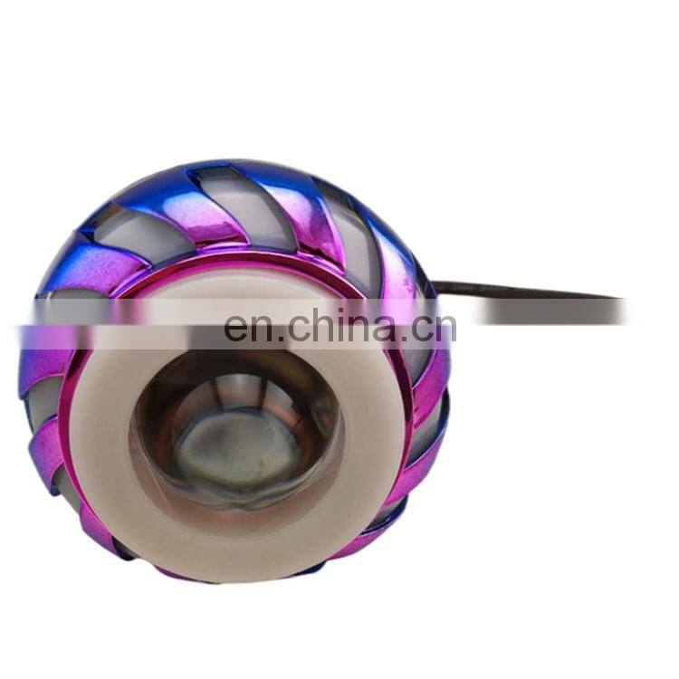 Rounded Motorcycle Color Headlamp Built-In LED Headlights With Breath Function 12-80V Double Angle Eyes U14